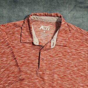 Avando Alex Men Size Medium Red Heather Short Sleeve Polo Shirt Performance